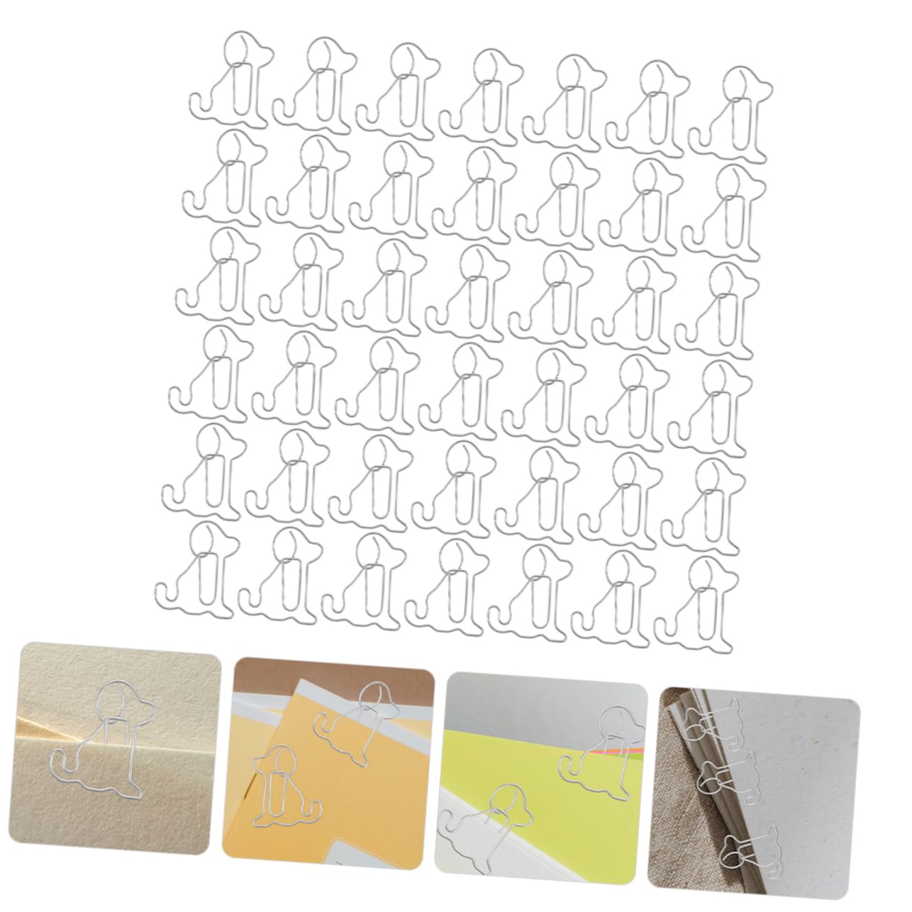 Garneck 4 Set Di Fermagli Per Carta in Metallo Fermagli Per Ufficio Fermagli Creativi A Forma Di Cane Piccoli Fermagli Per Documenti 100 Pezzi*4