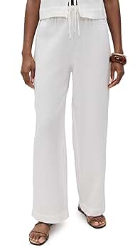 Amazon.com: WAYF Women's ANI Drawstring Pants, Ivory, White