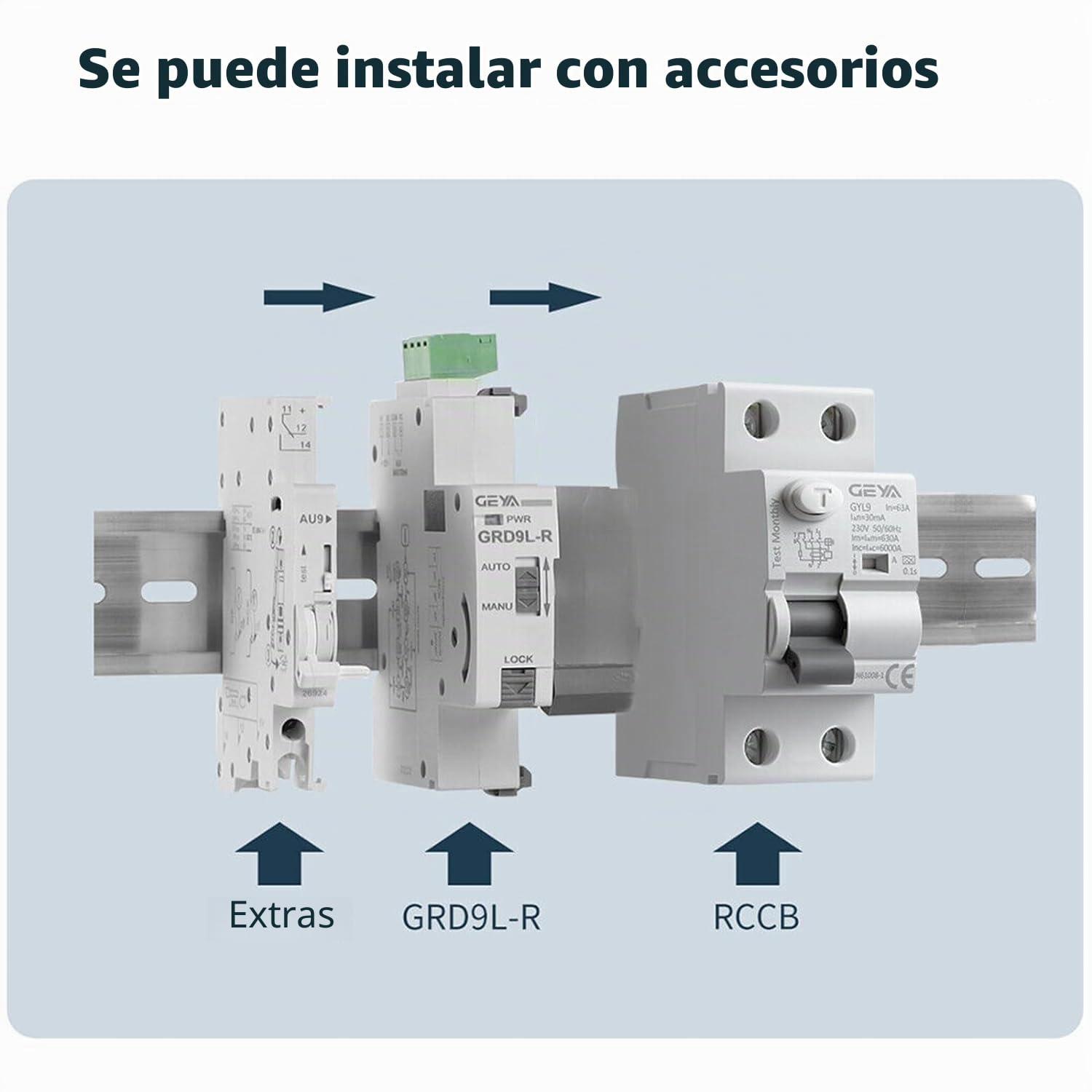 GEYA Disyuntores automáticos de fugas de reconexión RCD electromagnéticos (Reconectador AC220V+A-SI Tipo RCCB 2P-40A-30mA)