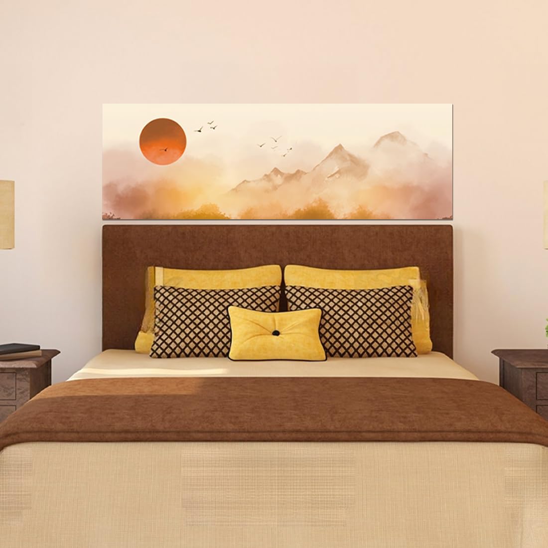 DeCorner Premium Textured Painting Wallpaper for Bedroom Wall | Self Adhesive Large Size (6ft x 2ft) for Double Bed | Premium Material Wallpaper | HD Print Wallpaper for Home(Sun in The Clouds) (B0CGDQVF21) Amazon Price History, Amazon Price Tracker