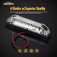 Vista 7 de Partsam 4 tiras de luz LED de 4 pulgadas, color blanco, 9 LED, transparente, impermeable, 12 V, decoración de vehículos, montaje en superficie, 4