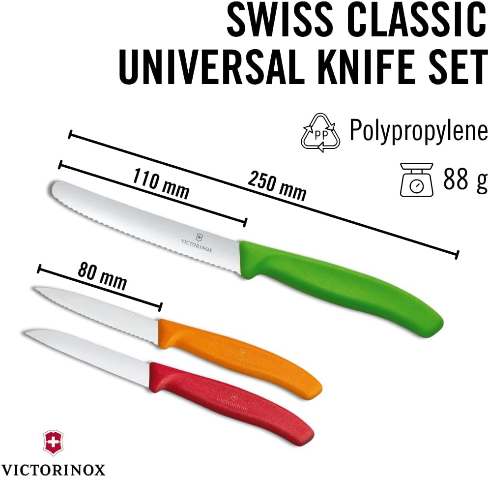Victorinox Swiss Classic Multicolored 3-Piece Paring Knife Set