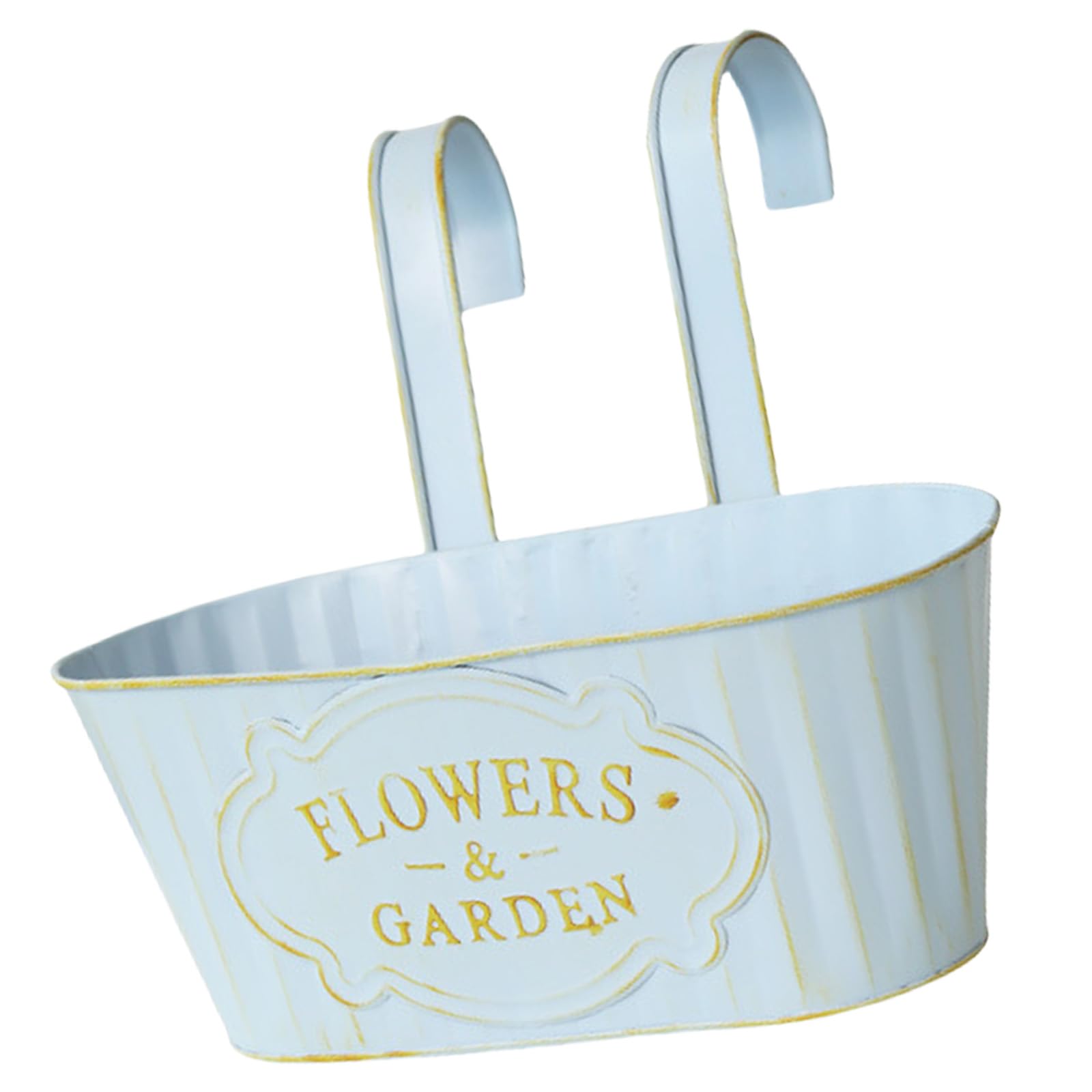 XIGACGEH Hanging Bucket Metal Hanging Flowers Railings Plant Bucket Railling Fence Indoor Plant Iron Flowers Railing Holder