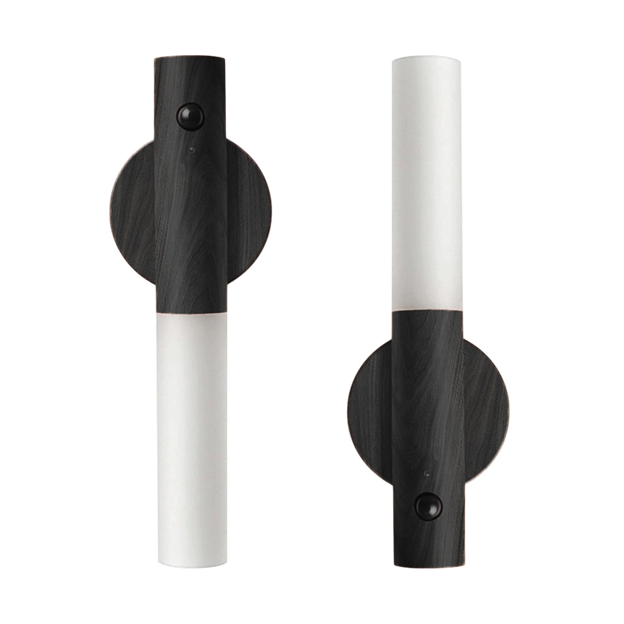 Motion Sensor Night Light Black 2pc Magnetic LED Wall Lights Rechargeable Portable Sensor Night Light Indoor Wooden Wall