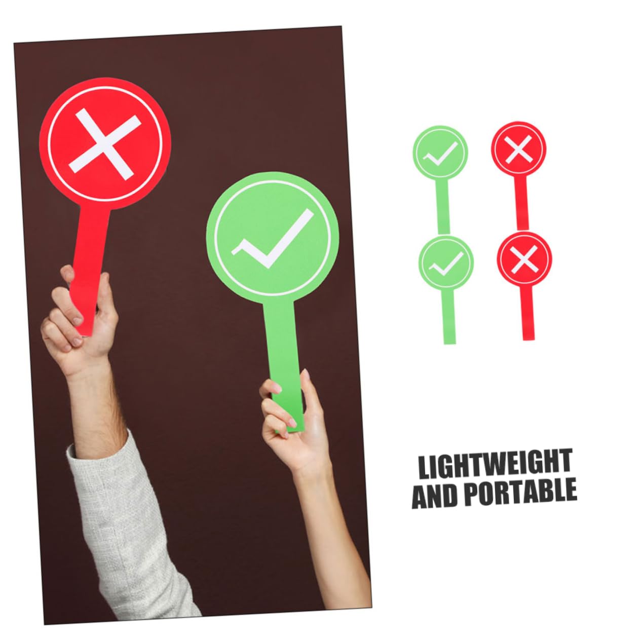 Palette De Vote Réutilisable 8 Pièces Rouge Vert Vrai Faux Panneau De Signalisation Portable pour Salle De Classe Réunions Familiales Activités Ludiques