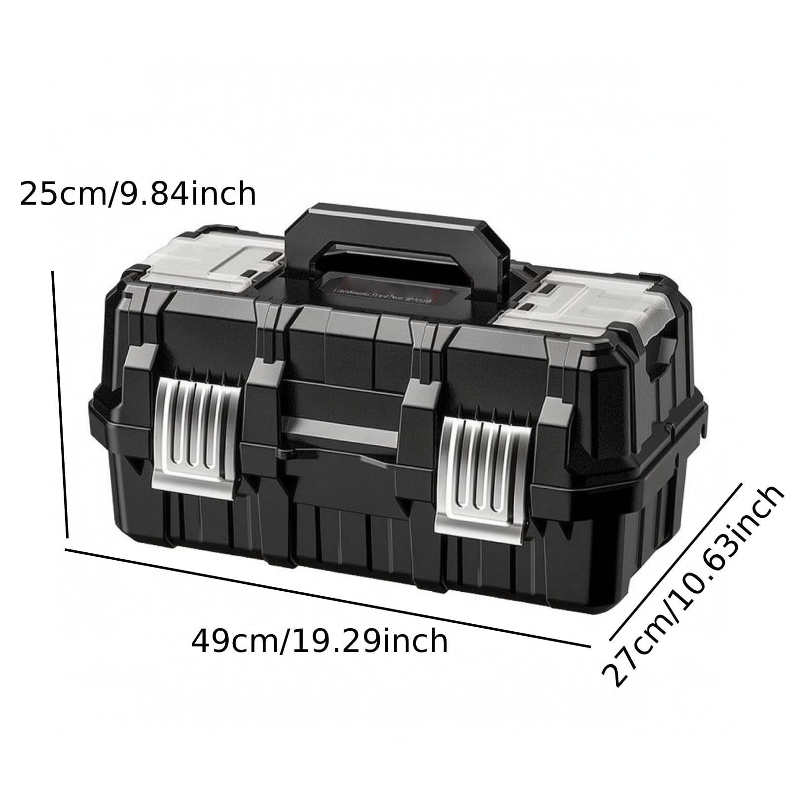 Valigetta Porta Attrezzi Cassetta Organizer Scatola Utensili Materiale Metallo PP Manico Comodo Trasportabile Perfetto per Artigiani Casa Officina Aut, Xl
