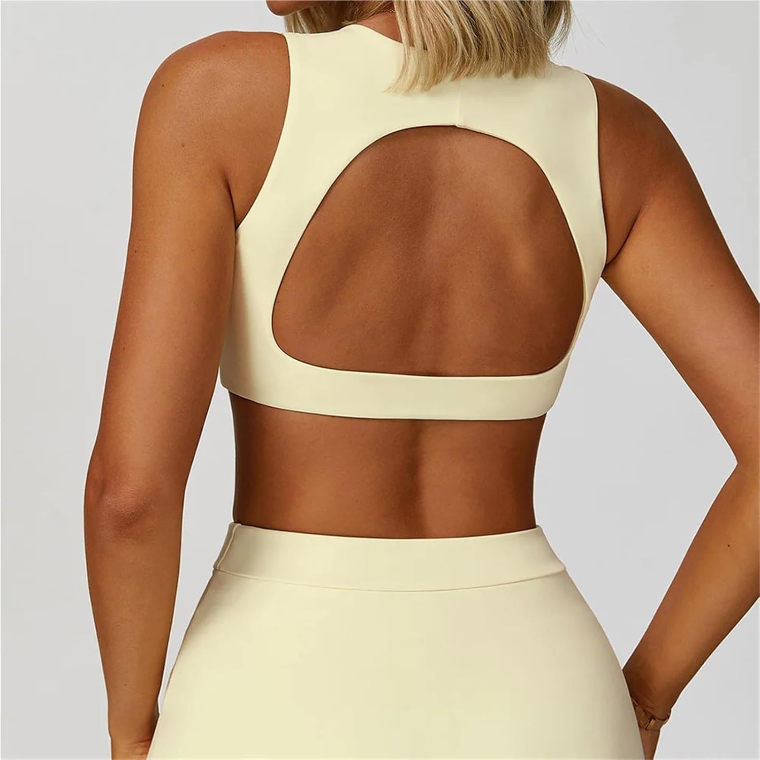 Sujetador Deportivo Sujetadores Deportivos Mujer Alto Impacto Sin Espalda Fitness Yoga Race Back Nylon Top Ropa Interior Transpirable Sports Bra