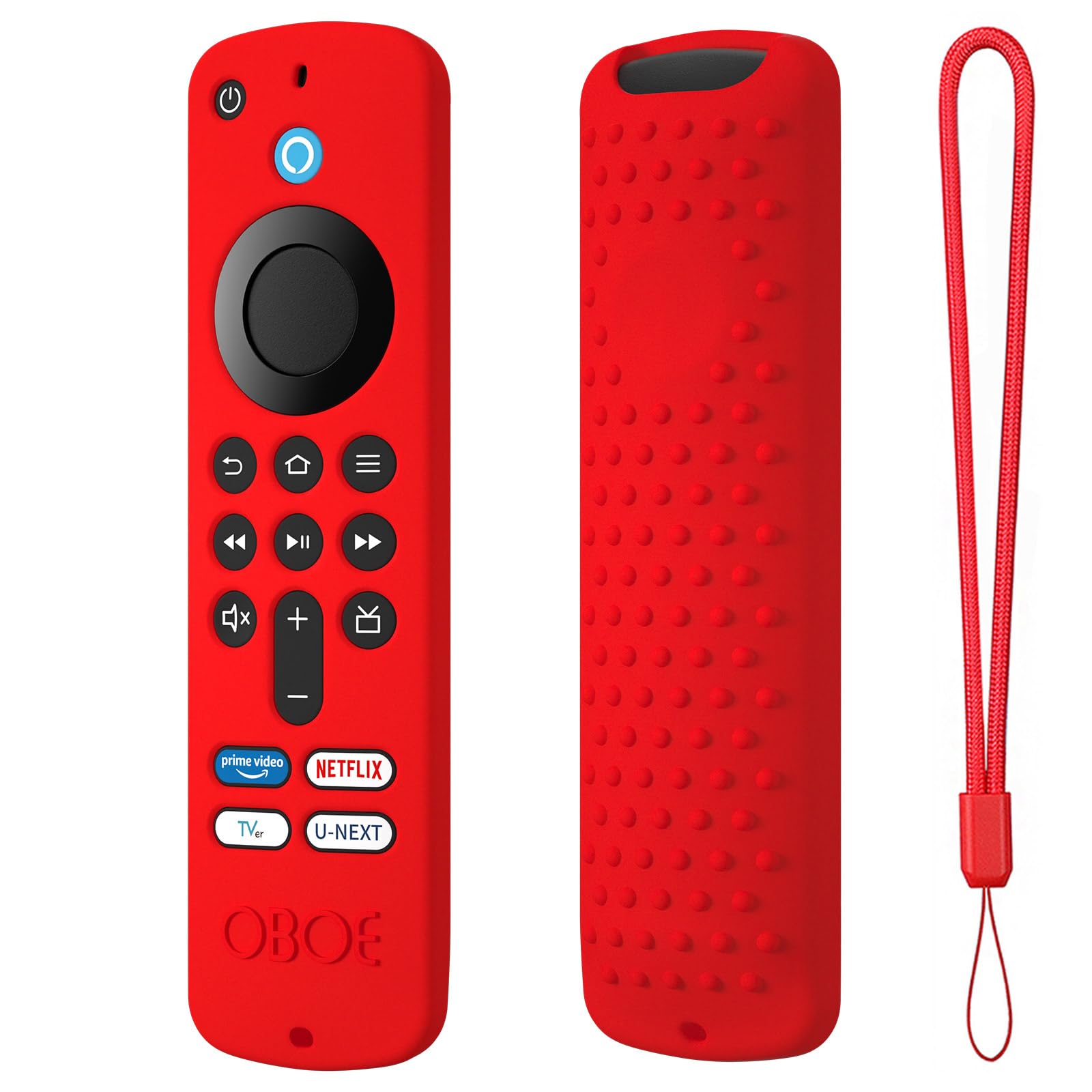Oboe Silicone TV Remote Cover 'Compatible with' All New Fire TV Stick 4k & Fire Tv Stick HD Remote 2025 Model Protective Case with Lanyard (Red) [Remote NOT Included]-picture-34