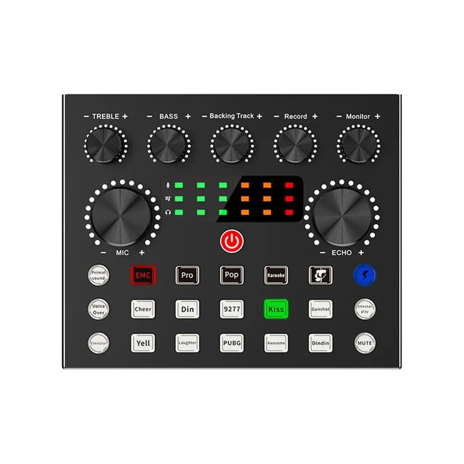 Portable Audio Device V8S Audio Mixer External Sound Card with 10 Sound Effect For Live Streaming PC Computer Phone Broadcasting(V8S and BM800)