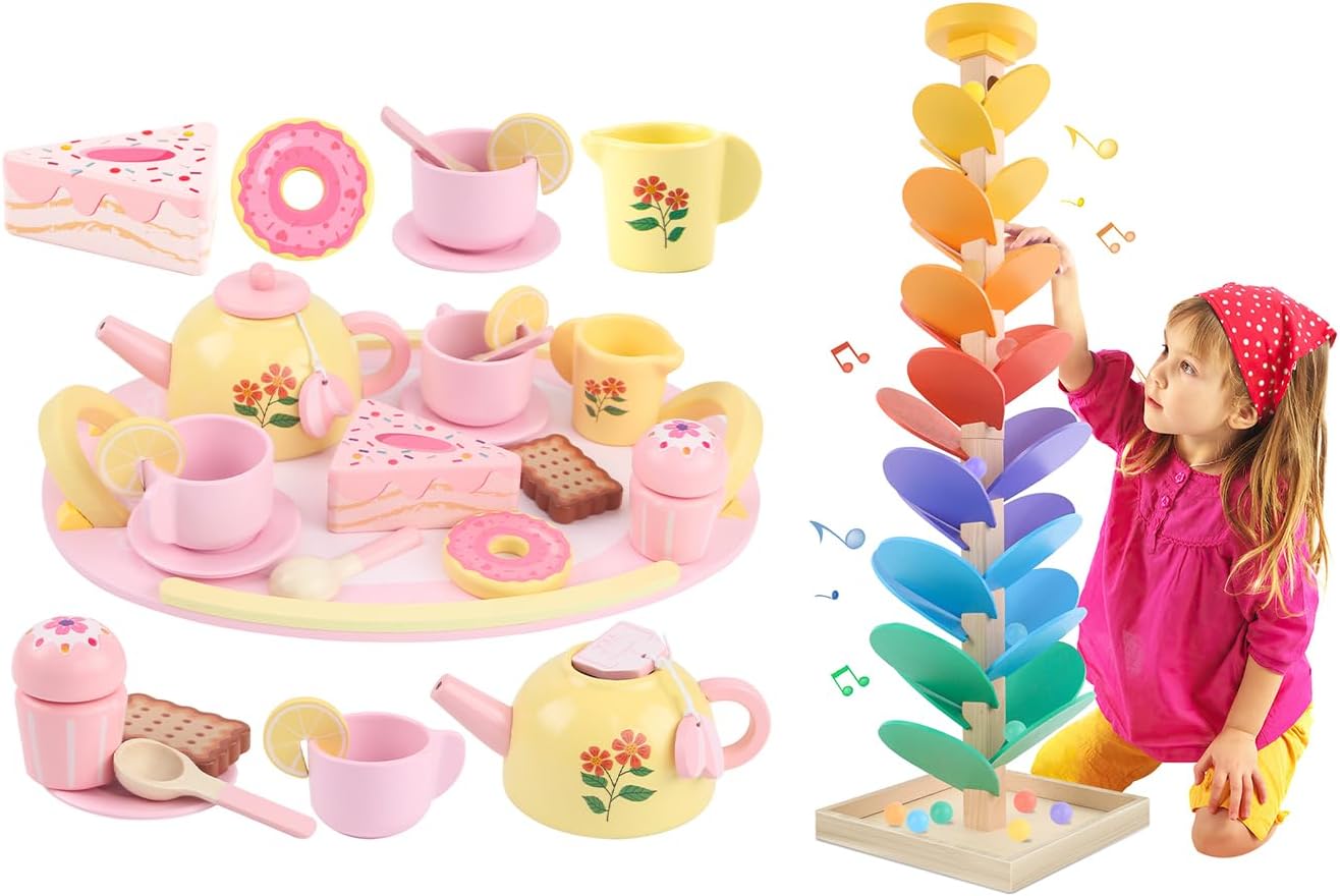 Wooden Marble Run Music Tree Wooden Tea Sets