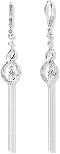 ALEXCRAFT Women's 925 Sterling Silver Long Drop Earrings with Diamond, Pearls, 14K Gold Plated, Hypoallergenic, Vintage, Jewellery Gift for Women