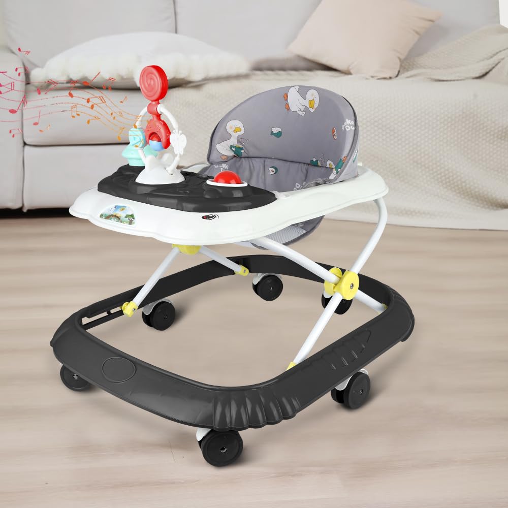 Trotteur Bébé Garçon Fille Evolutif 2 en 1, Trotteur multifonctionnel,un compagnon attentionné pour l'apprentissage de la marche de votre bébé, 58 * 55 * 65cm,Noir