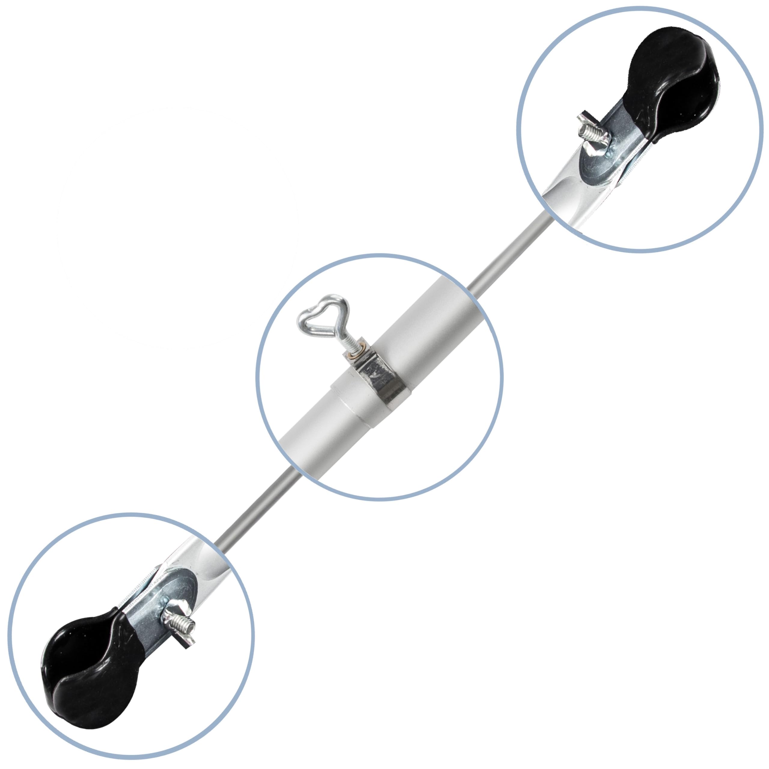 2X Mât Tente Télescopique Aluminium 210-290cm Ø28/25mm 2X Pinces Tringle