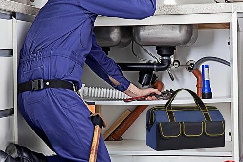 Miniatura 2 de Paquete de 2 bolsas de herramientas impermeables para hombres, organizador de bolsas de almacenamiento de herramientas de gran capacidad, bolsa de