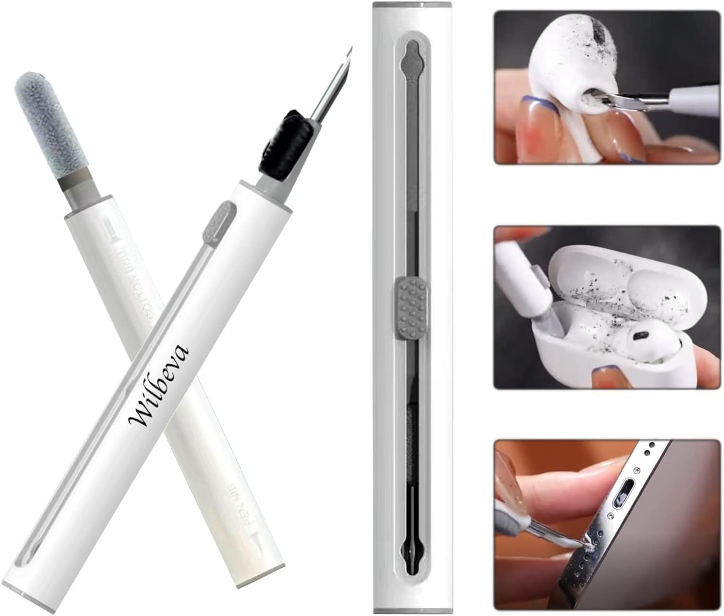 Wilbeva Cleaner Kit for Airpods, Bluetooth Earbuds Cleaning Pen for
