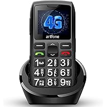 artfone C1+4G Pro Nero – Telefono Cellulare per Anziani con Tasti Grandi丨Funzione SOS丨Chiamata Rapida丨Base di Ricarica丨Funzione di orario丨Batteria da 1800 mAh丨LTE Cellulare per anziani丨Radio丨USB – C