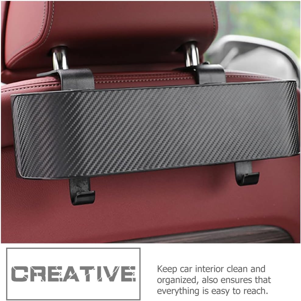 FAVOMOTO Car Headrest Backseat Organizer Multi-functional Seat Back Storage Box with Car Hooks Cup Holder for Water Bottles Tissue Toys