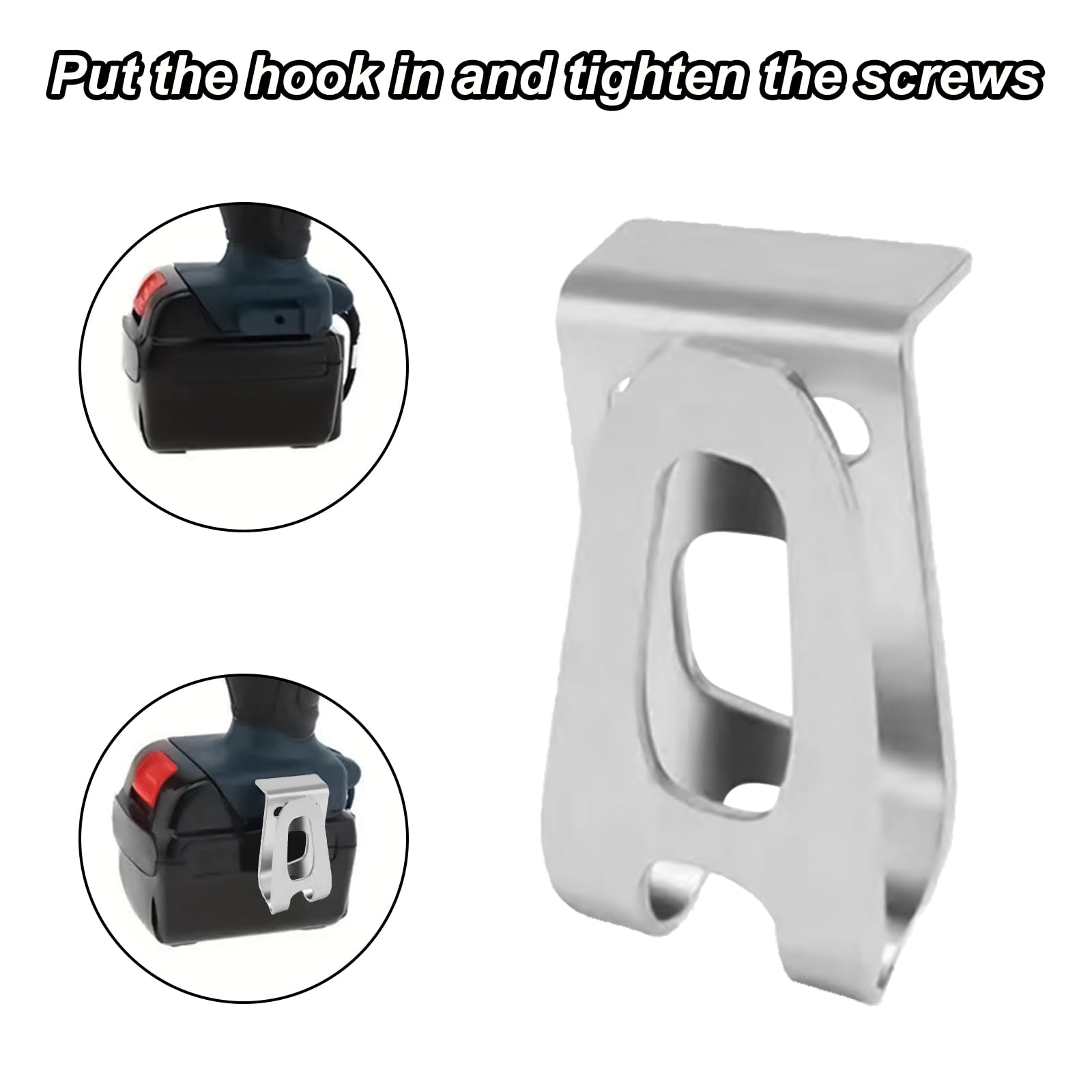 Clips de Gancho para Cinturón de Taladro Eléctrico, 6Pcs Ganchos de Repuesto para Cinturón con Tornillos, Clip de Cinturón de Acero Inoxidable Compatible con Makita