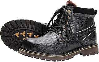 Harssidanzar Mens Boots Fashion Casual Non Slip Cold-Weather Work Boots KM314US