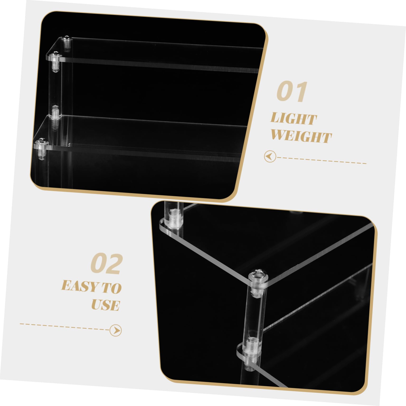 Gatuida 2 Stück Riser Display Stand Teiliges Transparentes Ständerregal für Figuren Schmuck und Sammlerstücke Stufiges Design für Zuhause und Geschäfte