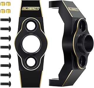 GLOBACT Black Brass Caster Blocks C-Hubs 9.2g Counterweight for 1/18 TRX4M RC Crawler Upgrade Accessories (2Pcs)