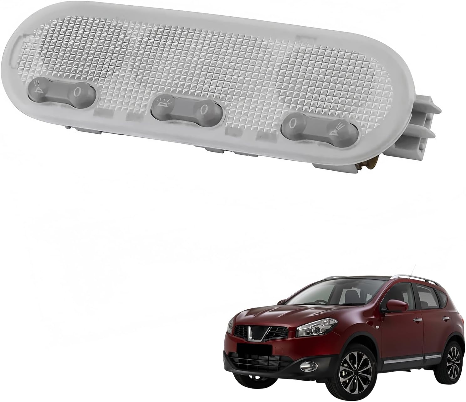 1 Pcs Automotive Overhead Consoles, Compatible with Nissan Renault Dacia 26430-3ZA1A 26430-2FJ2A, Overhead Console Dome