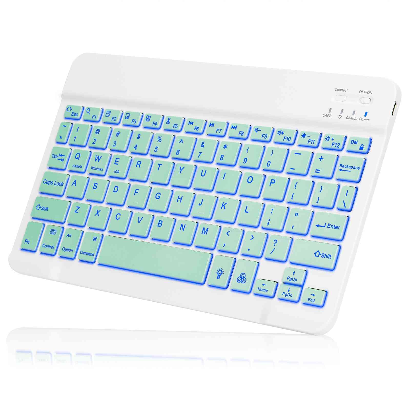 UX030 Lightweight Ergonomic Keyboard with Background RGB Light, Multi Device Slim Rechargeable Keyboard Bluetooth 5.1 and 2.4GHz Stable Connection Keyboard Compatible with Dell Latitude E6540 Laptop