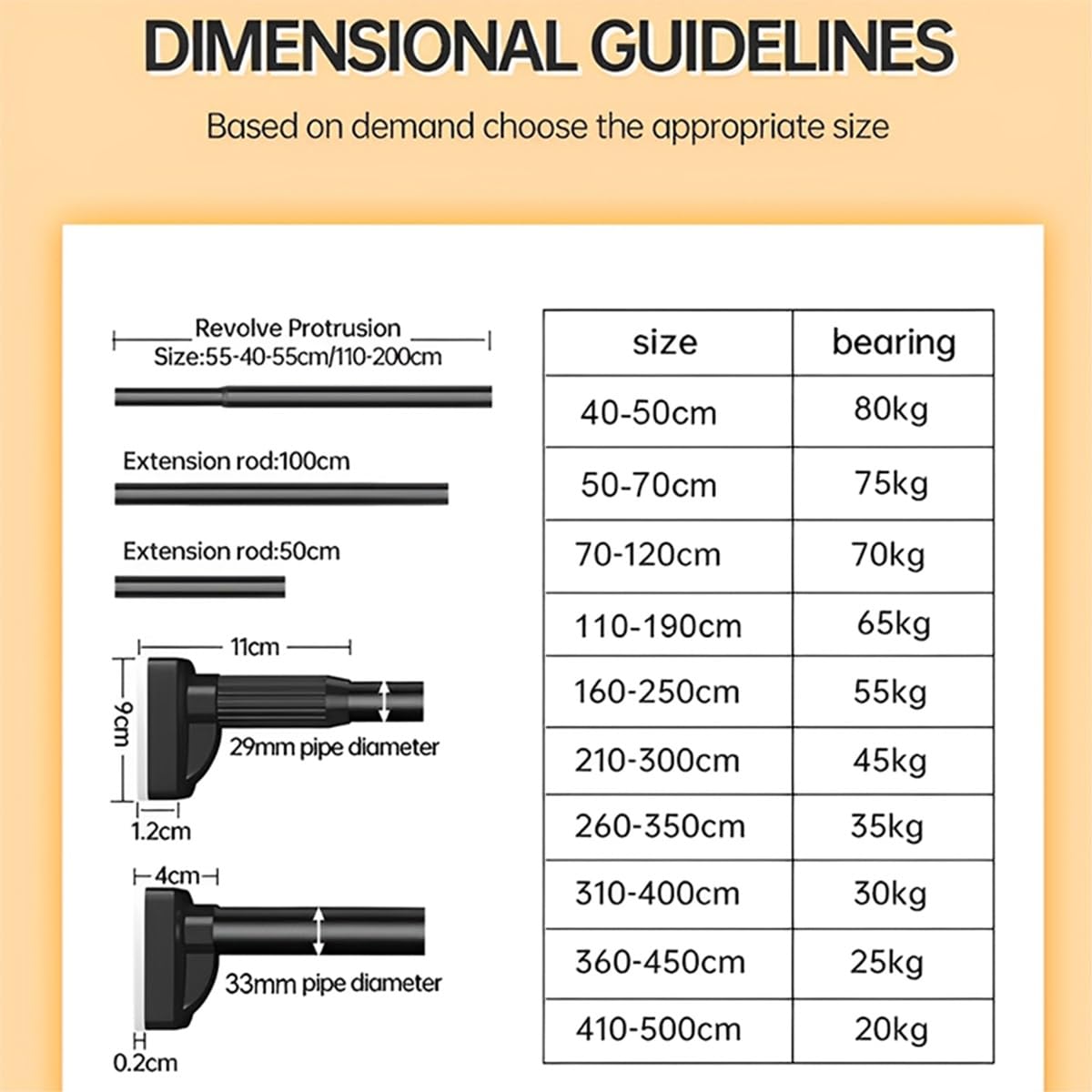 Bastoni per Tende a Pressione 40-500cm, Asta per Tenda Doccia in Acciaio Inossidabile per Bagno cucina e divisorio, Bastone per tenda da doccia estensibile senza trapano(Bianco,410-500cm)