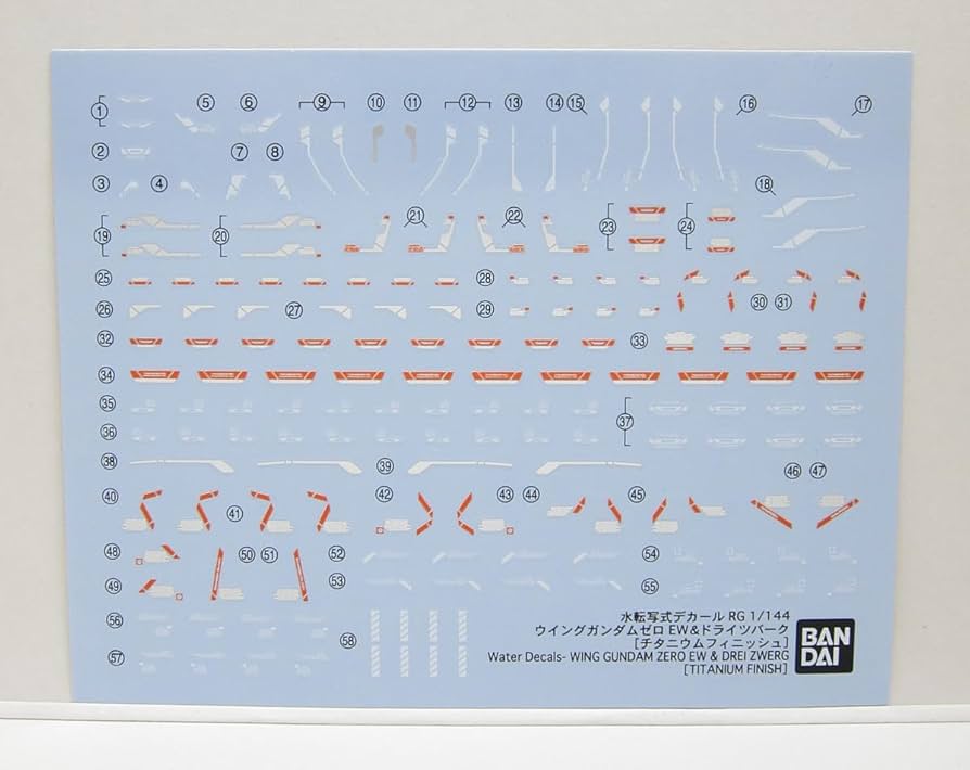 Amazon.co.jp: RG ウイング ゼロ EW 用 水転写式デカール 製