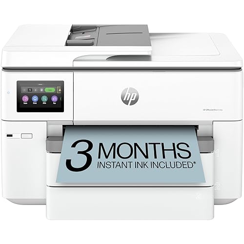 HP OfficeJet Pro 9730e Wide Format Wireless All-in-One Color Inkjet Printer, Print, scan, Copy, ADF, Duplex Printing Best-for-Office, 3 Month Instant Ink Trial Included, AI-Enabled (537P6A)