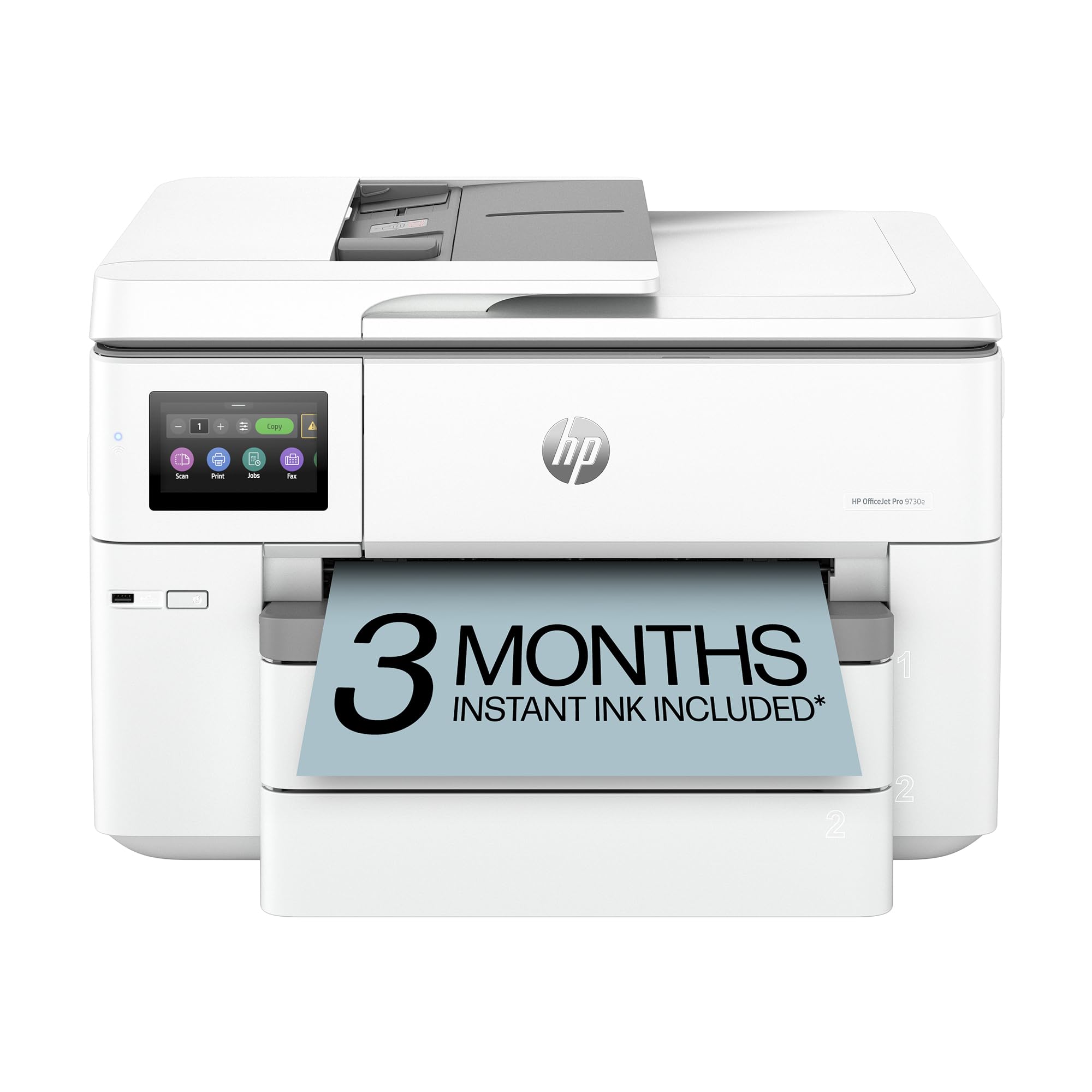 HPOfficeJet Pro 9730e Wide Format Wireless All-in-One Color Inkjet Printer, Print, scan, Copy, ADF, Duplex Printing Best-for-Office, 3 Month Instant Ink Trial Included, AI-Enabled (537P6A)