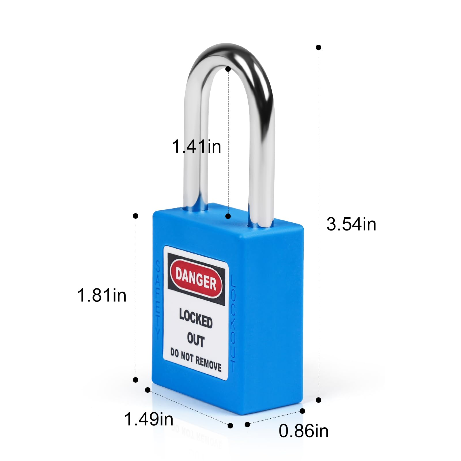 Set di 5 serrature di blocco blu, serrature di blocco con chiave diversa, 2 chiavi per serratura, conformi all'OSHA, lucchetti di sicurezza per kit di tag out elettrico