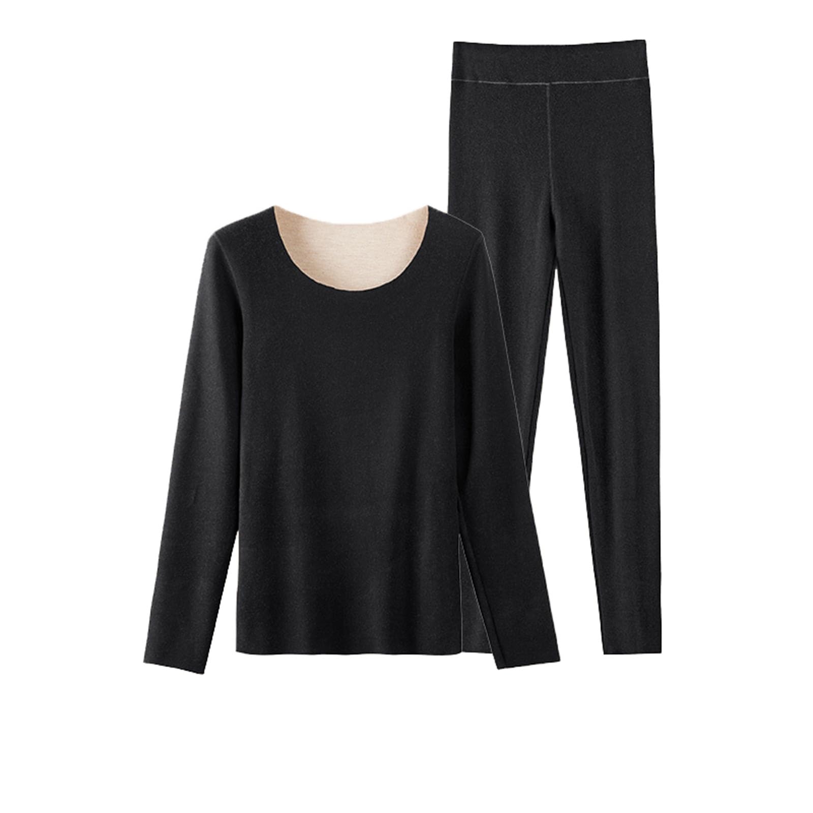 Completo Intimo Termico da Donna in Lana di Pecora, Seta di gelso e Velluto. Set Superiore e Inferiore,A-M