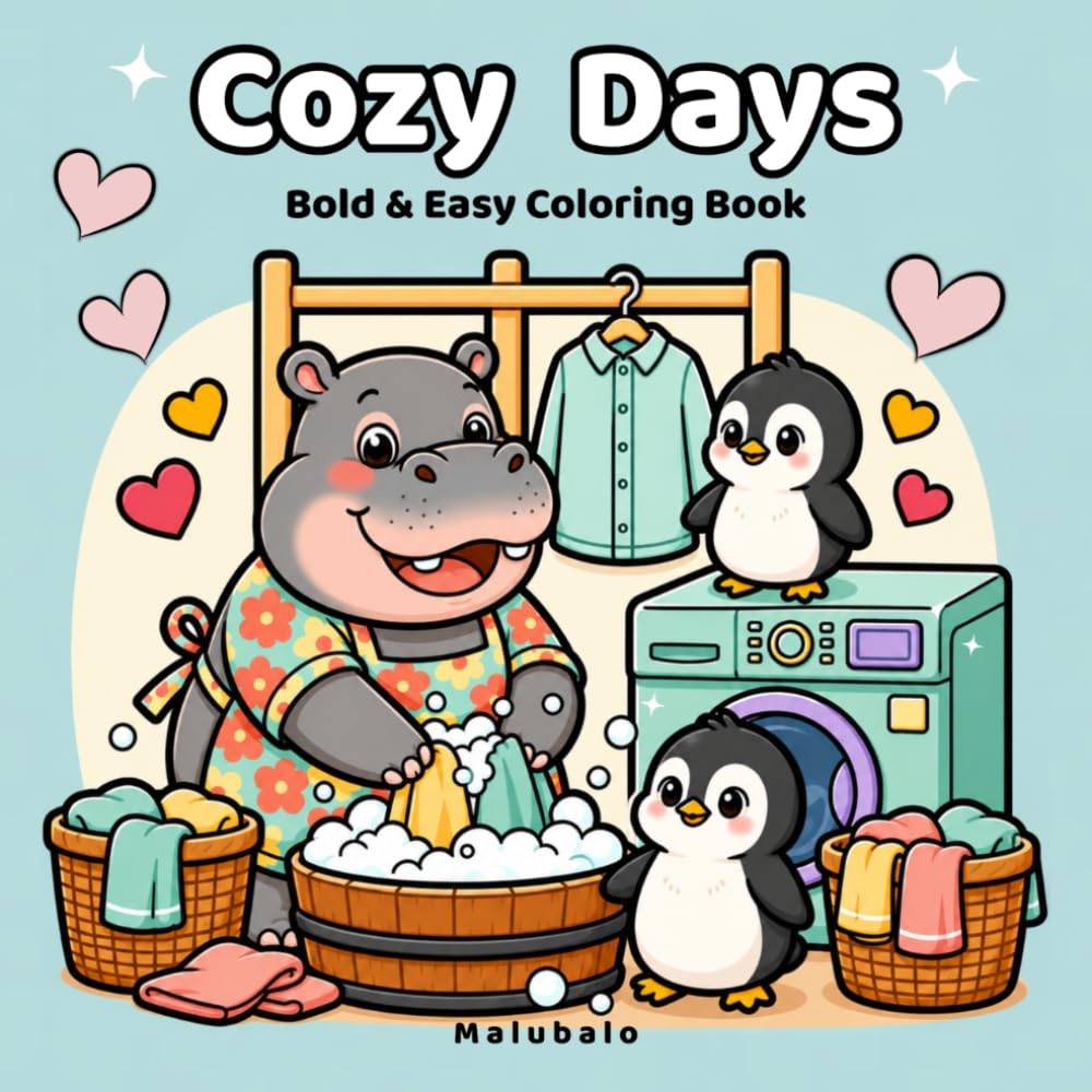 Cozy Days: Cute & Relaxing Coloring Book for Adults