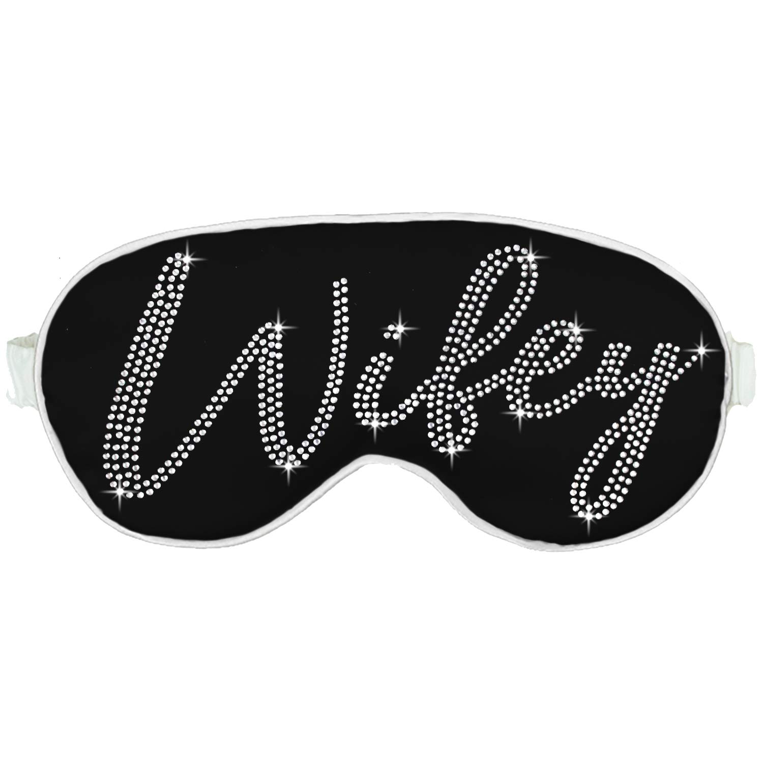 Bride Sleep Mask - Crystal Wifey Sleep Mask - Bridal Shower Gifts Supplies Blackout Eye Mask - Black