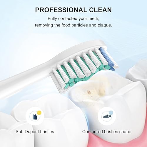 Miniatura 5 de Cabezales de cepillo de dientes para Philips Sonicare, cabezales de repuesto para cepillo de dientes de suavidad media, cerdas Dupont, cabezales de