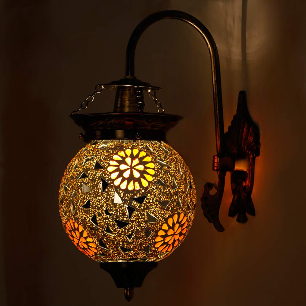 earthenmetal Multicolored Glass Mosaic Wall Lamp