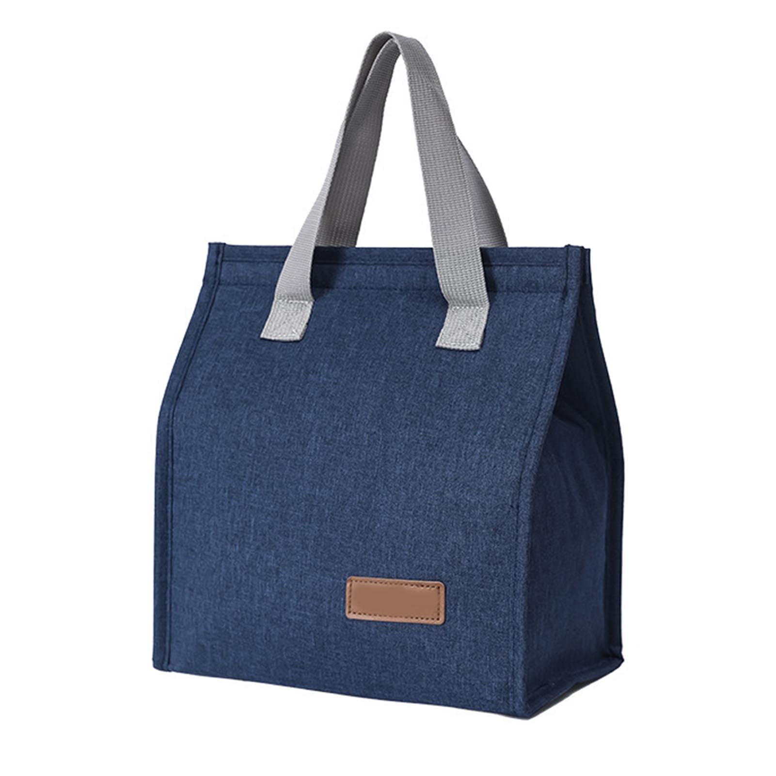 Pttonetsdd Large Capacity Insulated Lunch Bag Thermal Food Handbag for Work Travel