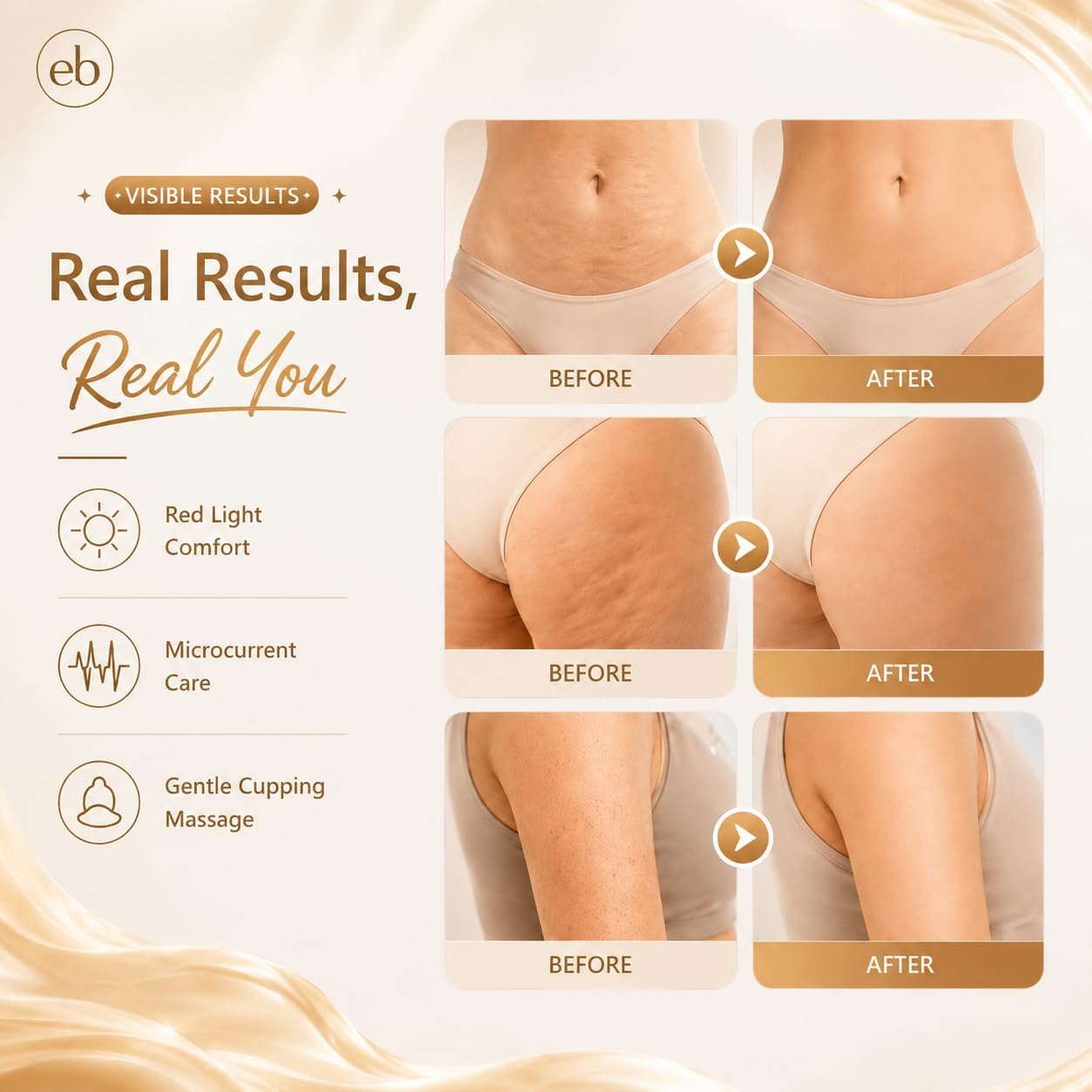 3-in-1 Body Sculpting Machine Cellulite Massager Brown
