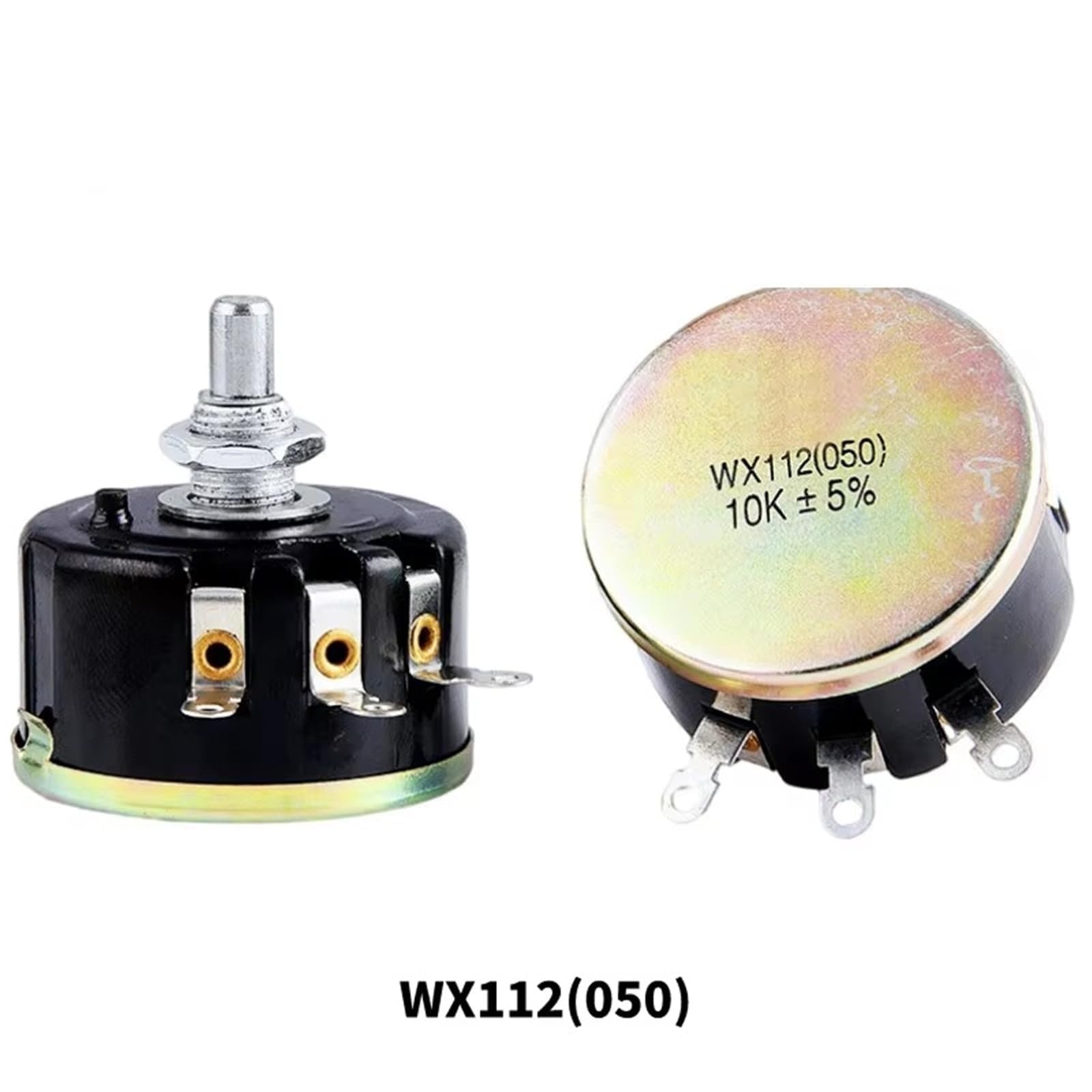 potenziometro a filo avvolto, WX112 WX050 Potenziometro rotativo a filo avvolto da 5 W 47 K - Reostato regolabile a 360° for progetti elettronici