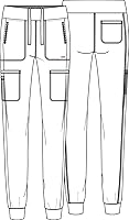 Vista 7 de Cherokee Form CK092 - Pantalón médico para mujer, tiro medio, pierna cónica, con cordón