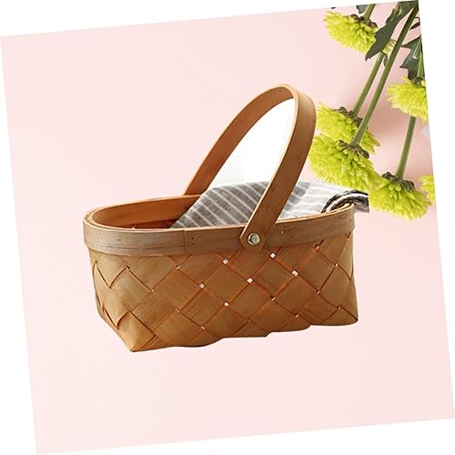 Miniatura 4 de 2 cestas de dulces para adultos, accesorios de baño para cesta de verduras, cesta de almacenamiento de virutas de madera tejida a mano, cestas de