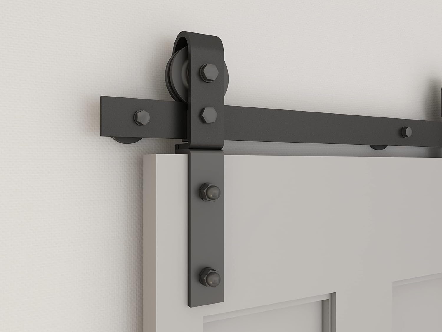 75" Bi-Folding Sliding Barn Door Hardware Kit, Bifold Barn Door Hardware Heavy Duty Sturdy Side Mounted for 4 Doors -Smoothly and Quietly-Easy to Install, No Doors