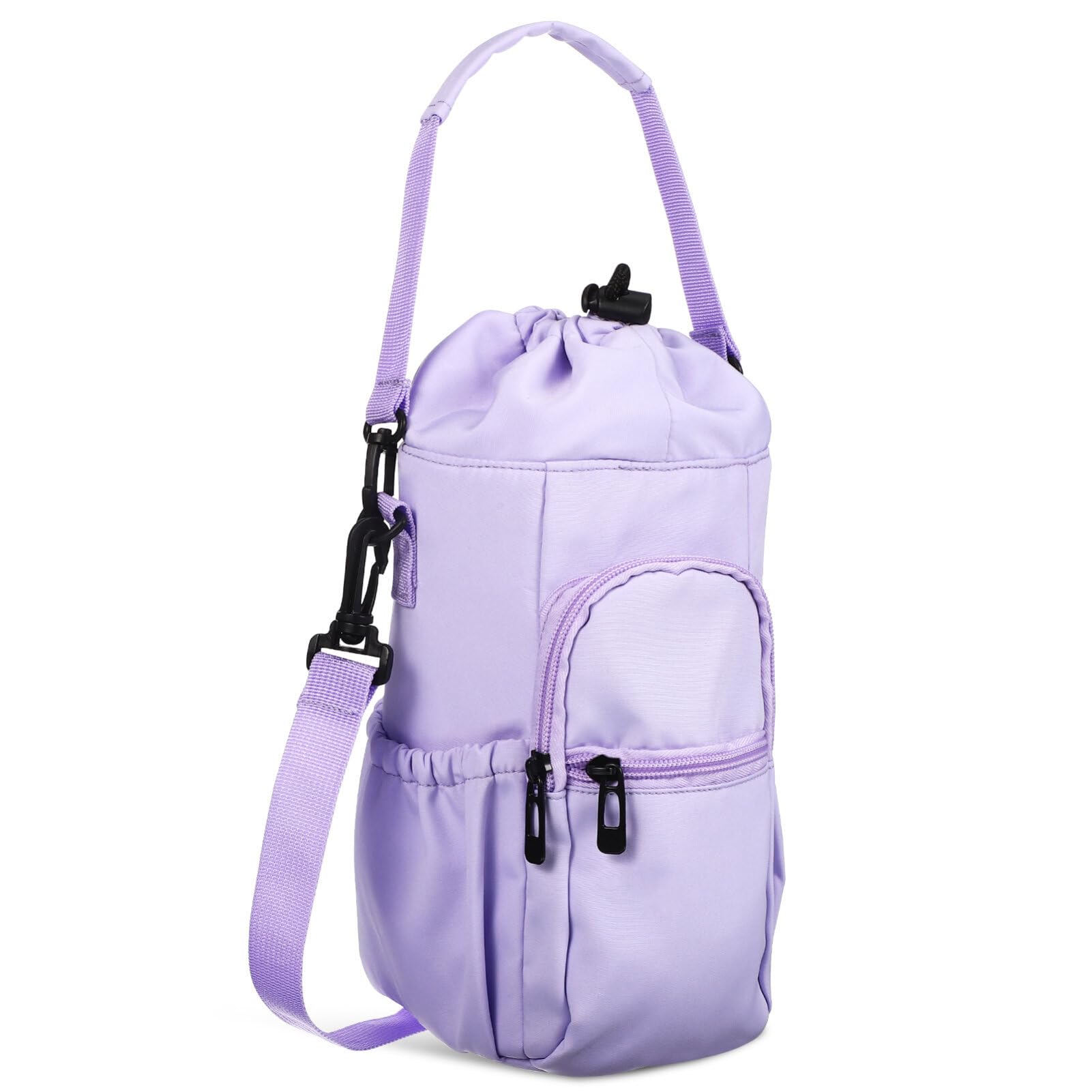 SUPVOX Borsa Porta Borraccia Coulisse Borsa per Trasporto all Aperto Tasche Multiple per Telefono Chiavi Carte Tracolla Adatta per Escursionismo Campeggio Passeggiate