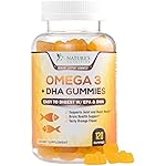 Omega 3 Fish Oil Gummies, Heart Healthy Omega 3 Gummy Supplement with High Absorption DHA & EPA, Extra Strength Joint & Brain Support, Delicious Orange Flavor Fish Oil Nature\'s Vitamin - 120 Gummies