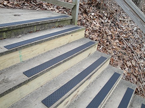 Handi-Treads Non Slip Aluminum Stair Tread, Powder Coated Black, 3.75" X 48" With Color Matching Wood Screws, Each #TOP1