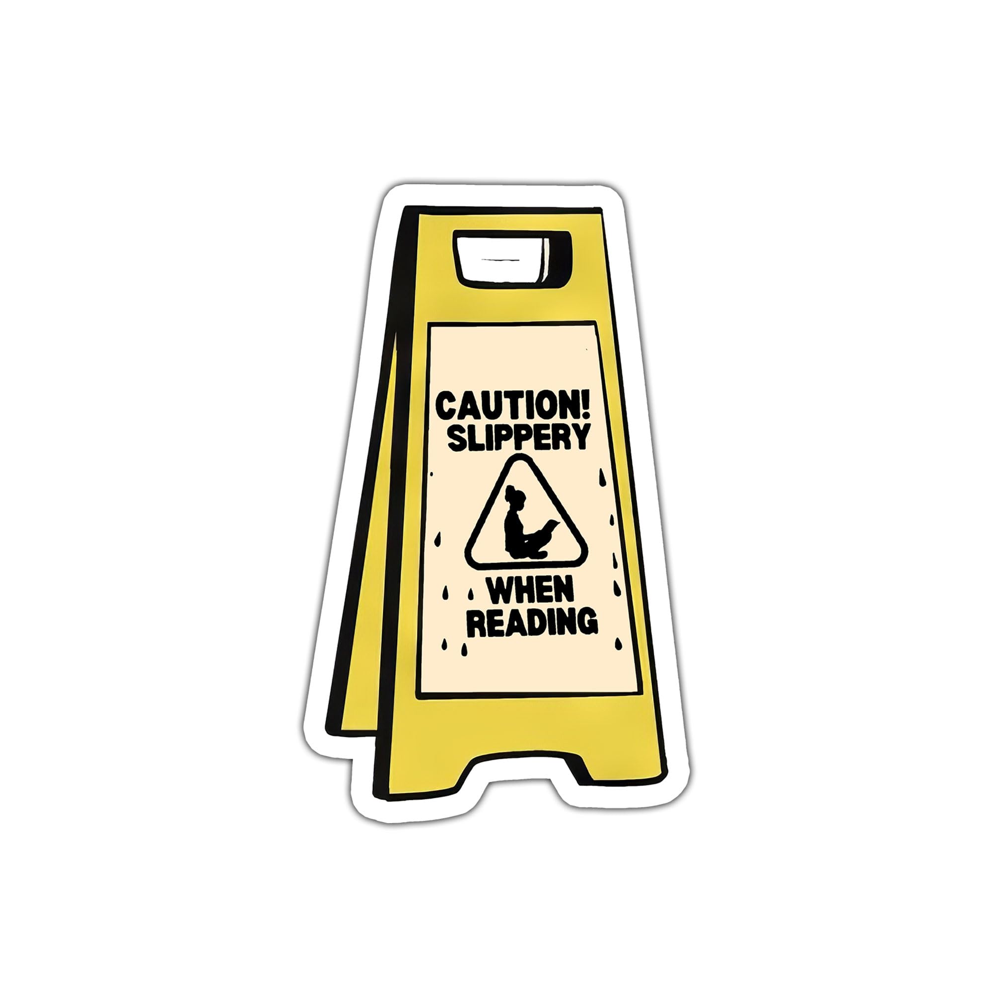 Caution Slippery When Reading Sticker, Book Lover Sticker, Bookish Sticker, Bookworm Sticker, Reader Sticker, Water Assitant Die-cut Vinyl Booktok