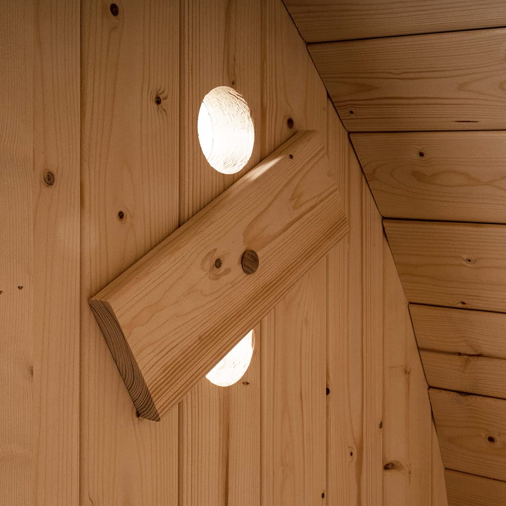 Home Deluxe - Sauna de Barril para Exteriores Lahti L - Dimensiones: anch. x Prof. x alt.: Aprox. 189 cm x 191 cm x 180 cm, Madera: Abeto - Incl. Calefactor de Sauna y Accesorios de Sauna I Sauna de