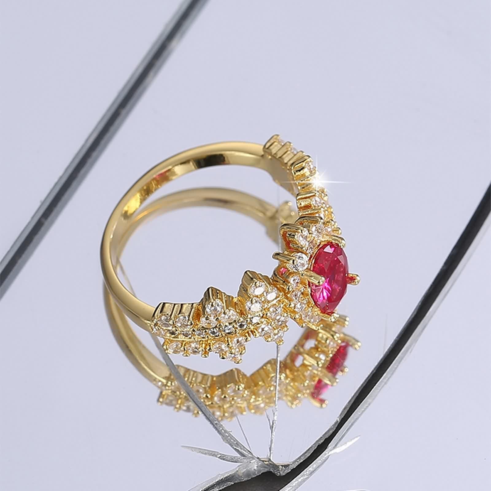 Anillos de oro de 14 quilates, tamaño elegante Q 1/2