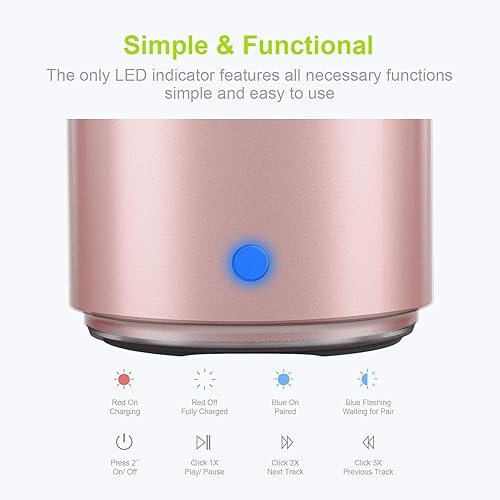 Miniatura 5 de EWA A106 Altavoz Bluetooth Portátil Mini, Graves Mejorados y Sonido de Alta Definición, Diseño Portátil, para iPhone, iPad, Nexus, Laptops y Más